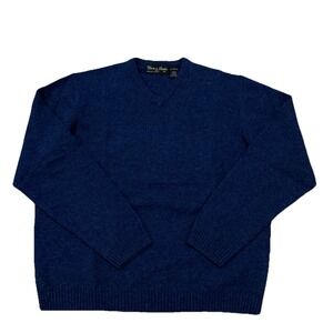 Oliver &‎ Burke Sweater Mens XL Blue Lambswool Crewneck Pullover Jumper Wool